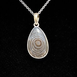 Elegant 925 silver Psilomelane Teardrop Pendant